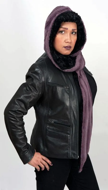 Hoody Scarf - Minky Faux Fur in Black  - Sold Out!