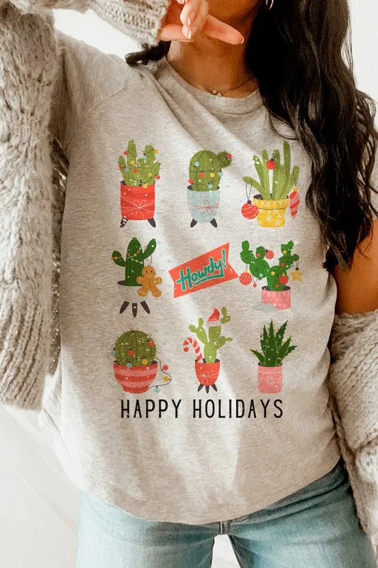 HOWDY CACTUS HAPPY HOLIDAYS Graphic T-shirt