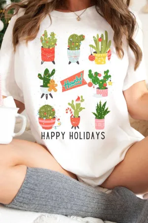 HOWDY CACTUS HAPPY HOLIDAYS Graphic T-shirt