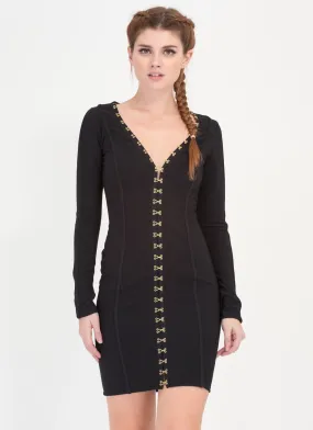 I'm Hooked Plunging Clasp Midi Dress