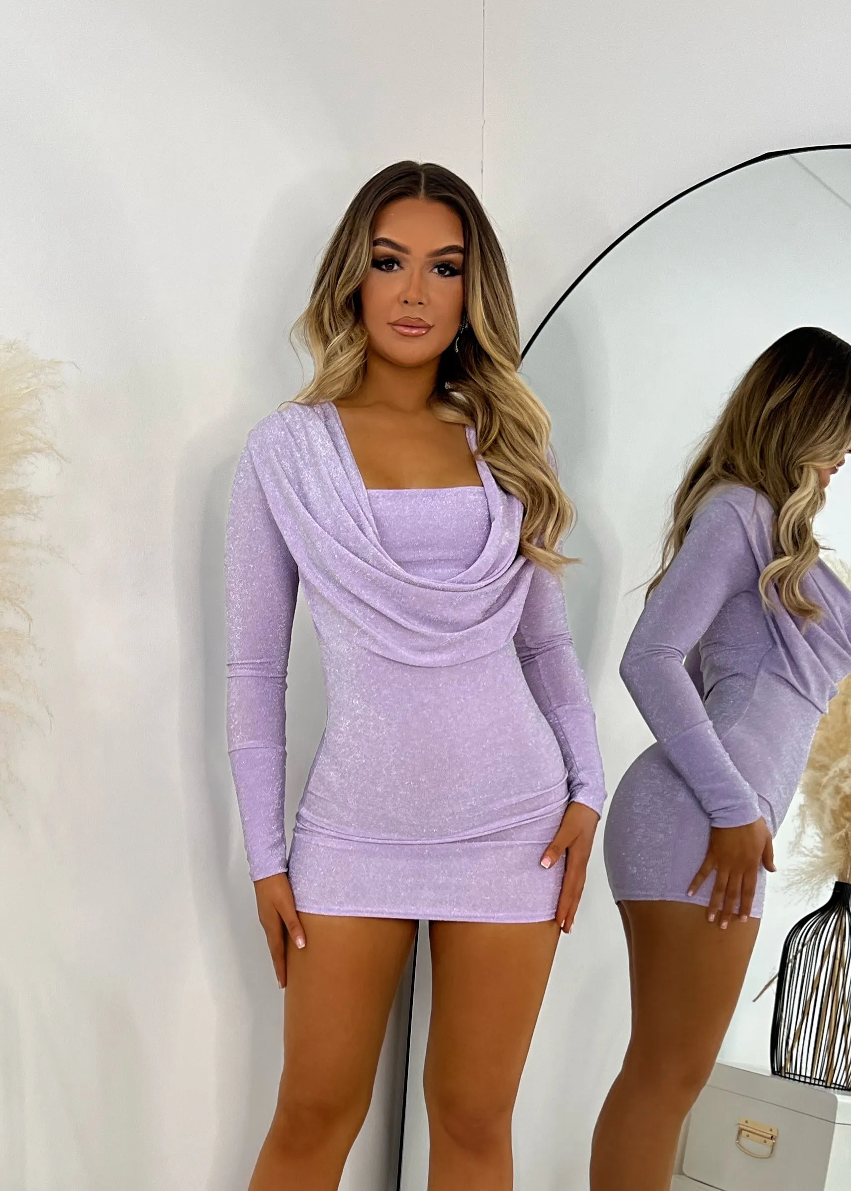 Issa Vibe Dress - Lilac Glitter