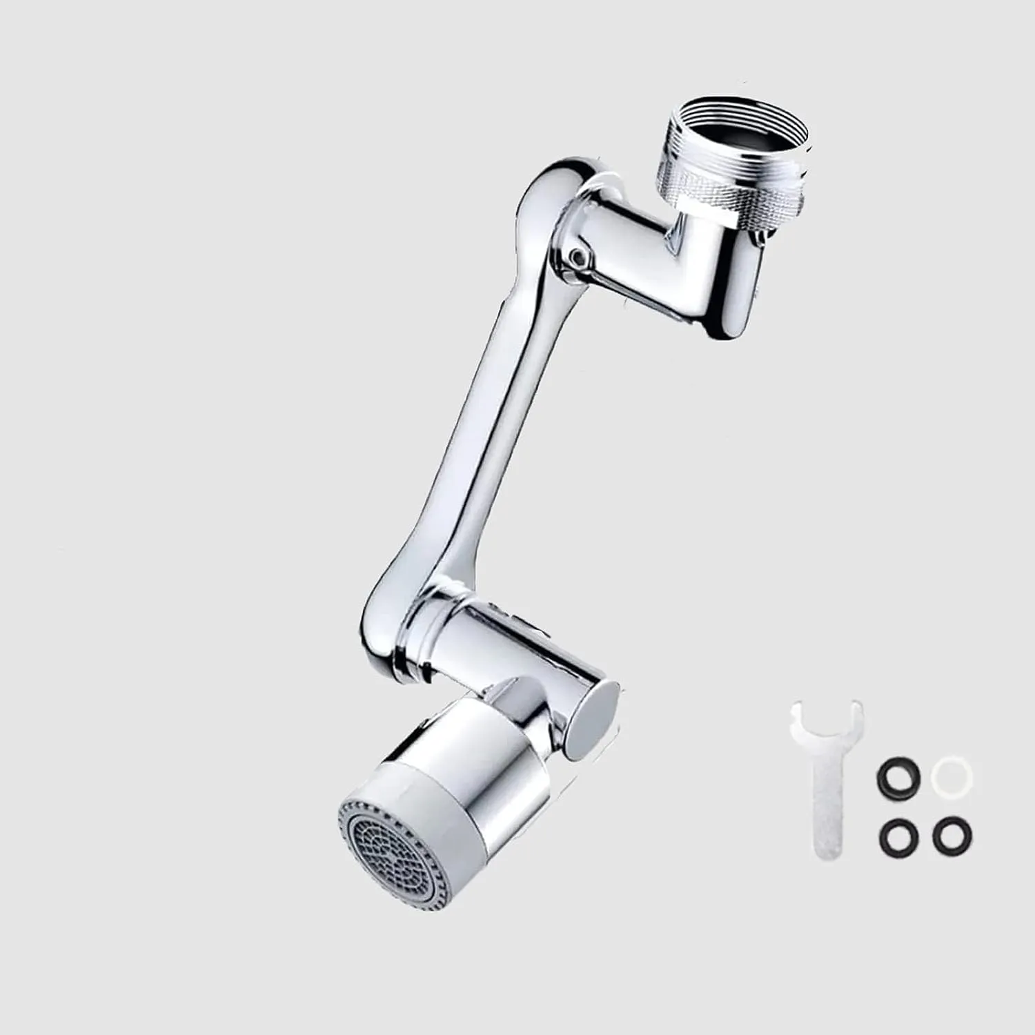 ITEM# 0182   1080° Swivel-Faucet-Extender Universal Sink-Aerator - 2 Mode Splash Water Filter Extension, Kitchen Bathroom 360° Rotatable Spray Attachment, Multifunctional Robotic Arm -Wash Hand/Hair/Face (Watch Video)