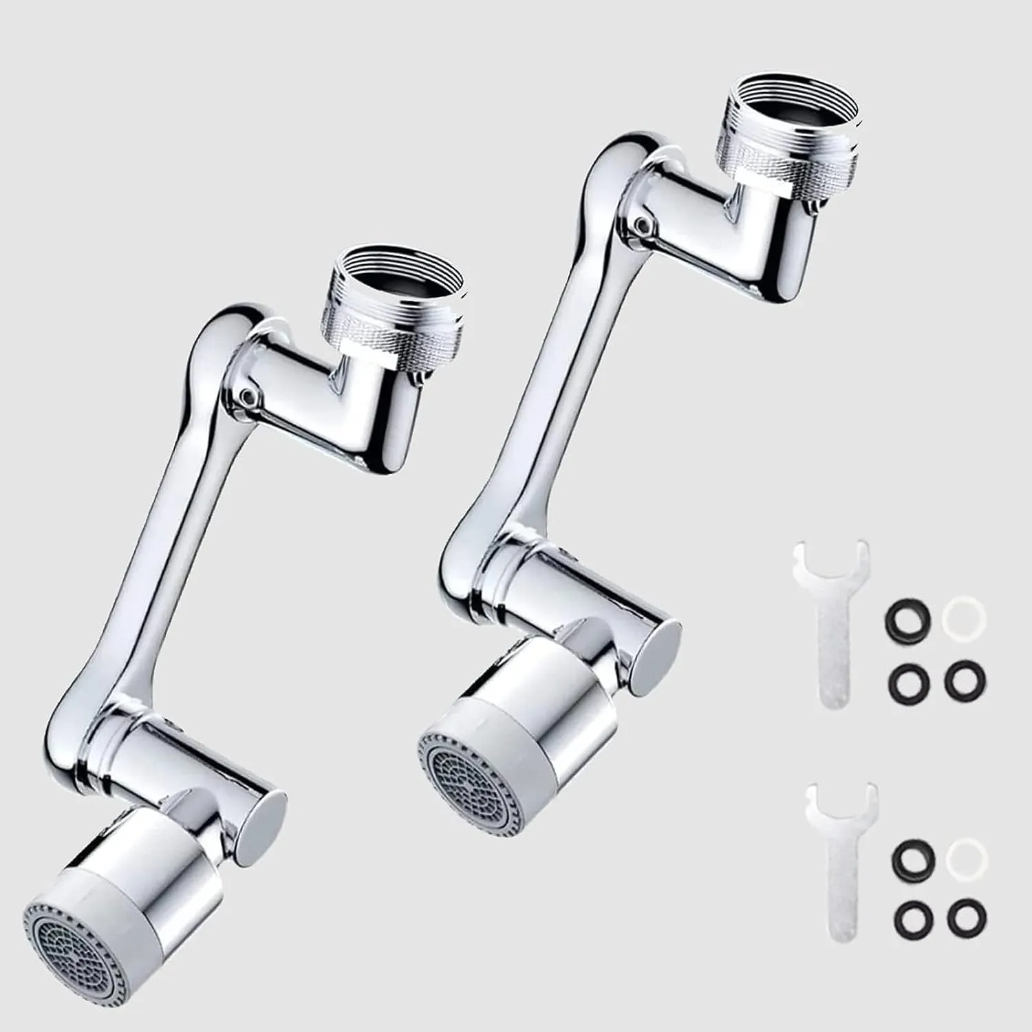 ITEM# 0182   1080° Swivel-Faucet-Extender Universal Sink-Aerator - 2 Mode Splash Water Filter Extension, Kitchen Bathroom 360° Rotatable Spray Attachment, Multifunctional Robotic Arm -Wash Hand/Hair/Face (Watch Video)