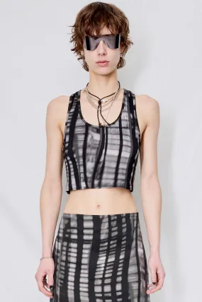 Jersey Bookcase Stripe Cropped Racer Back Vest