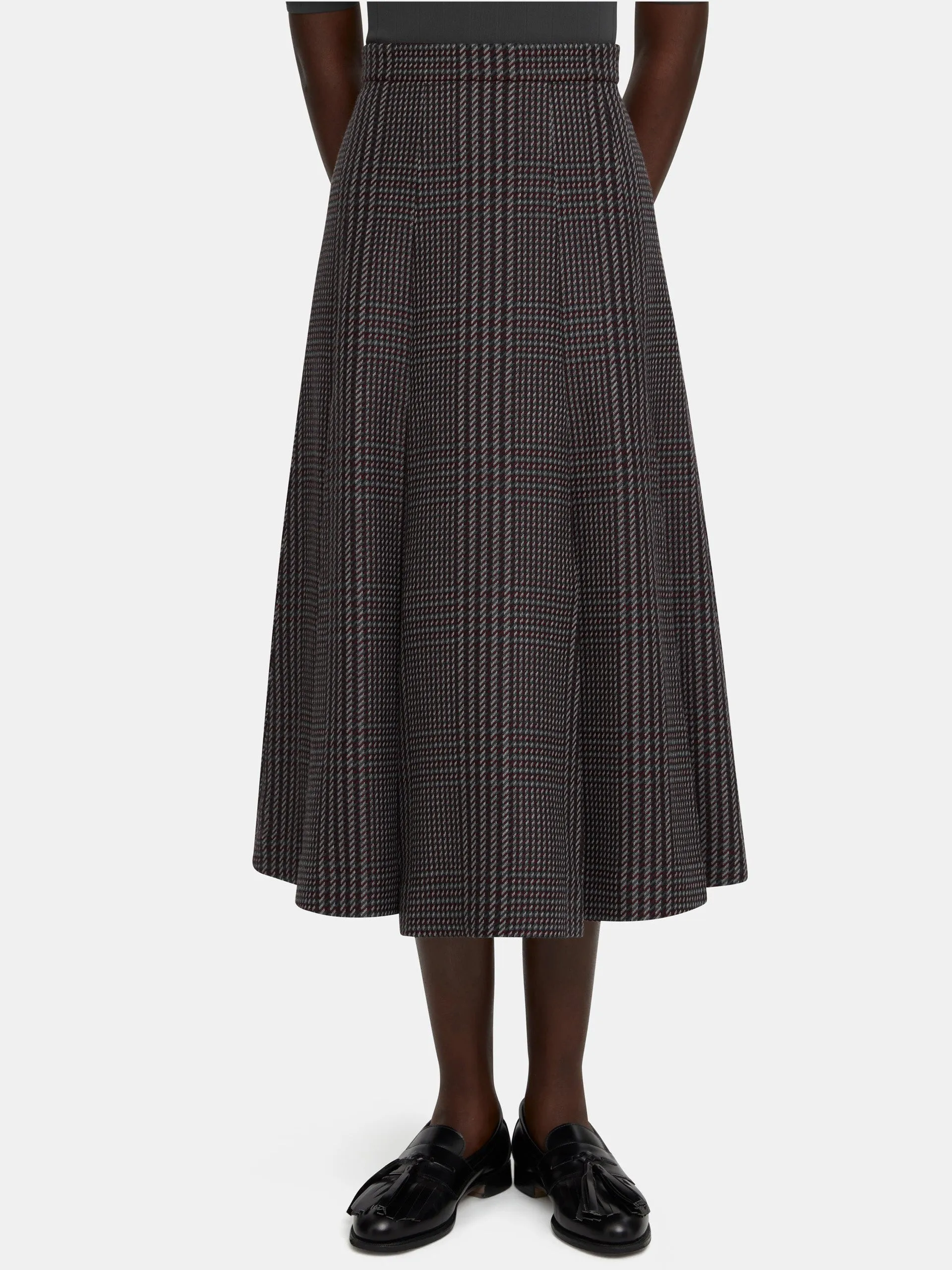 Kensie skirt in prince of wales check merino wool