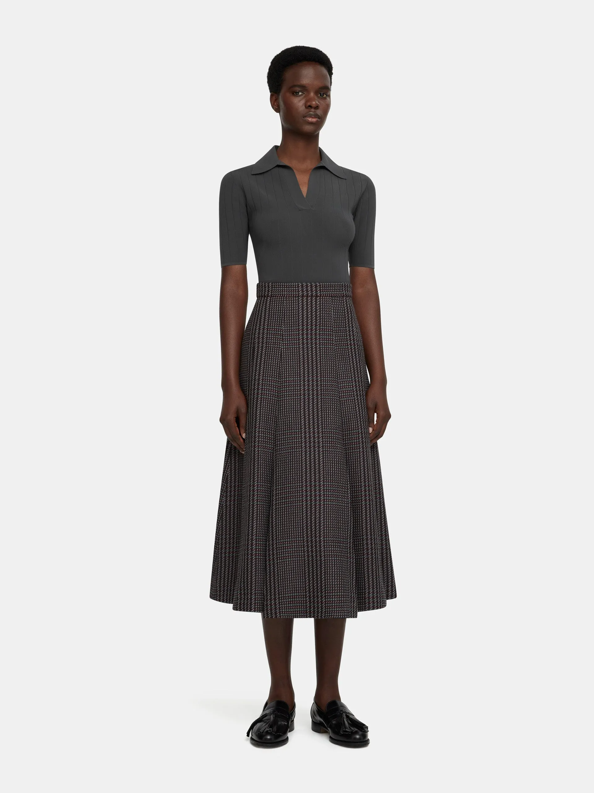 Kensie skirt in prince of wales check merino wool