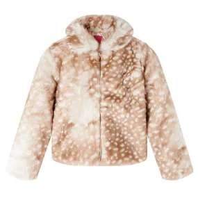 Kids' Faux Fur Coat Cognac 92 - Cozy & Stylish Winter Wear for Toddlers