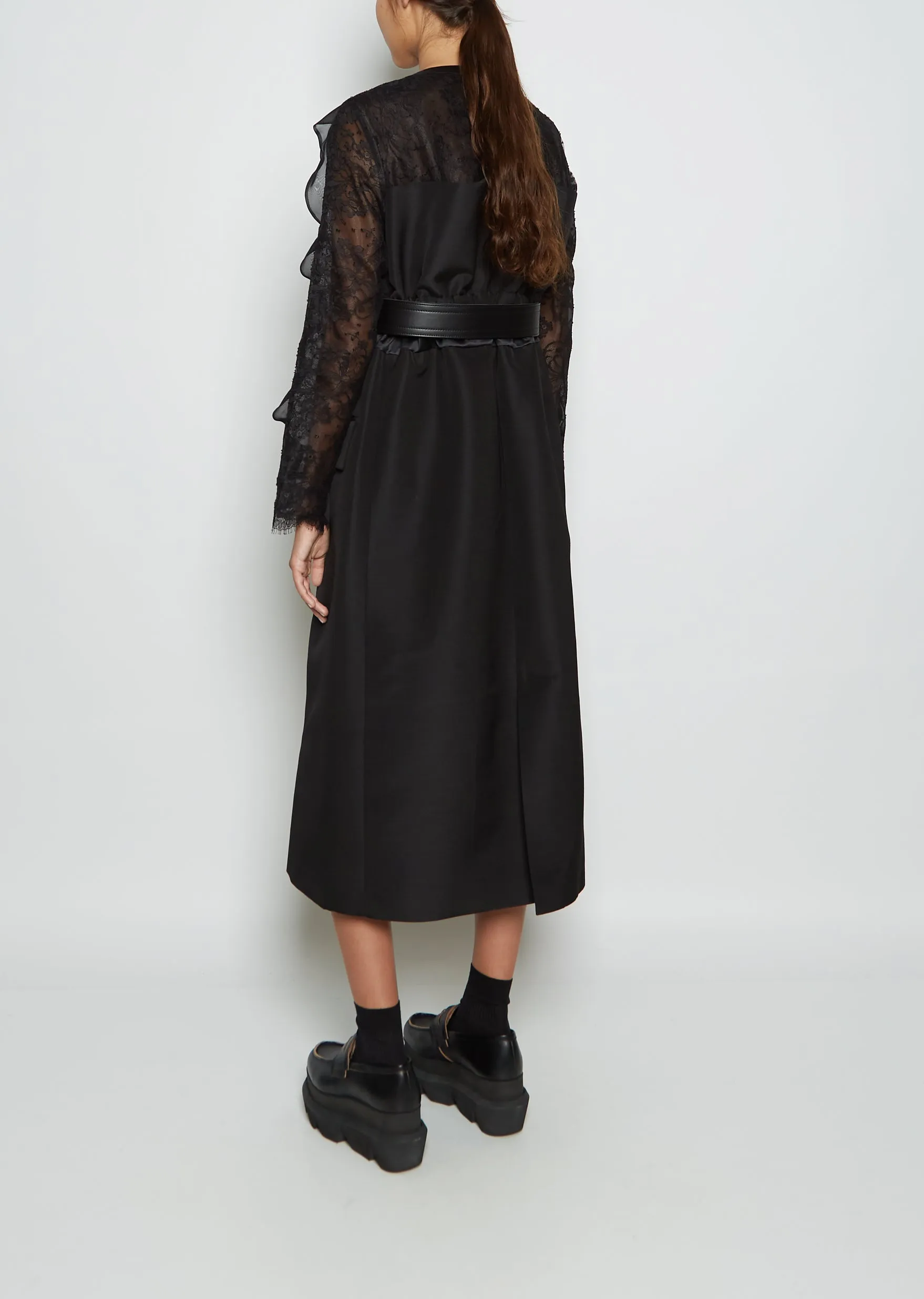 Lace x Silk Wool Dress