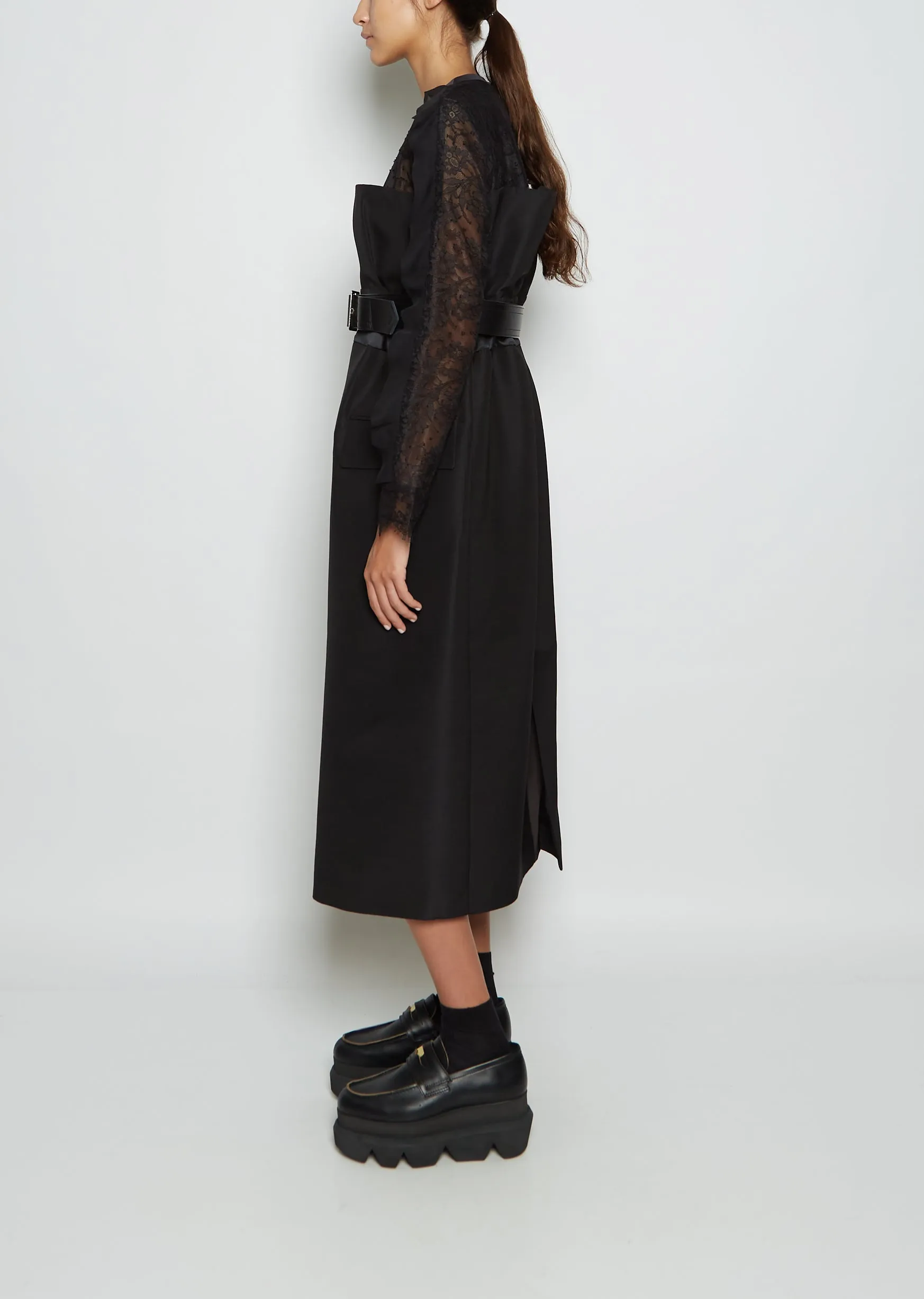 Lace x Silk Wool Dress