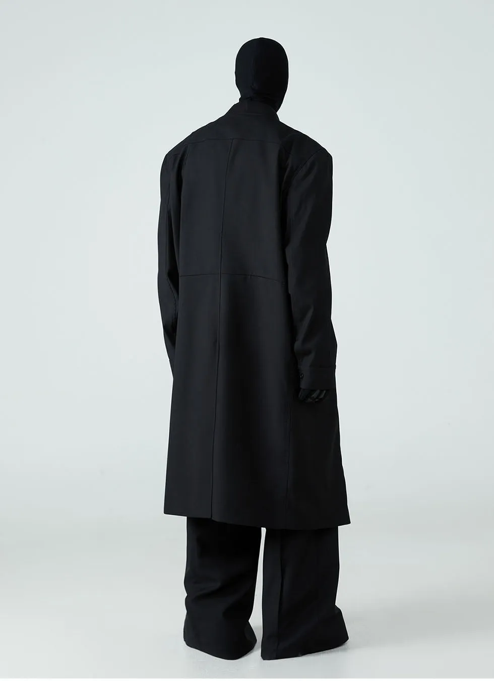 Long coat with ribbed collar