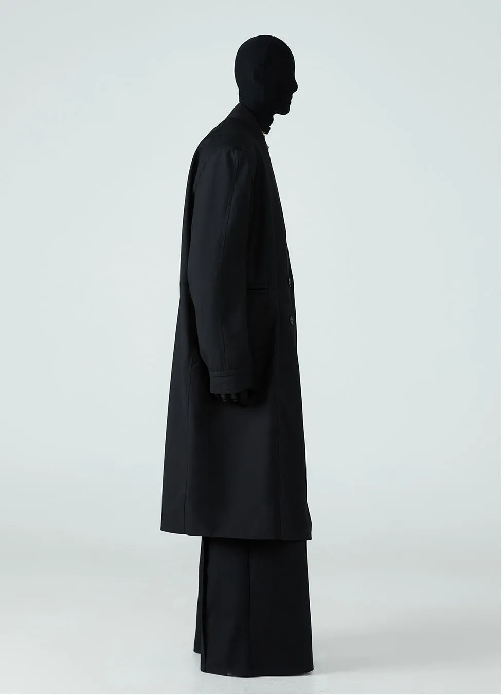 Long coat with ribbed collar