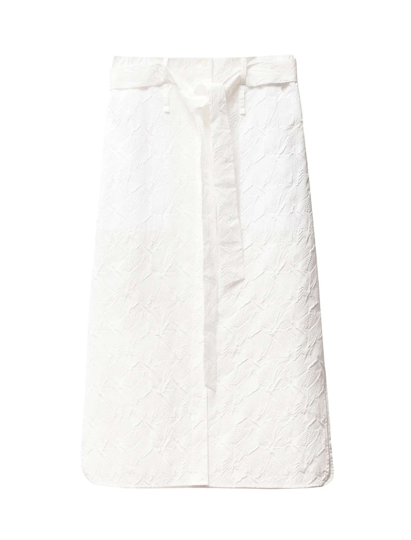 Long Embossed Skirt White