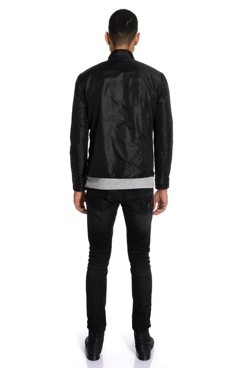 Loris Men's Black Reversible Leather Jacket - Black