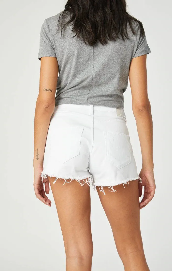 Mavi Rosie Short White Ripped STR