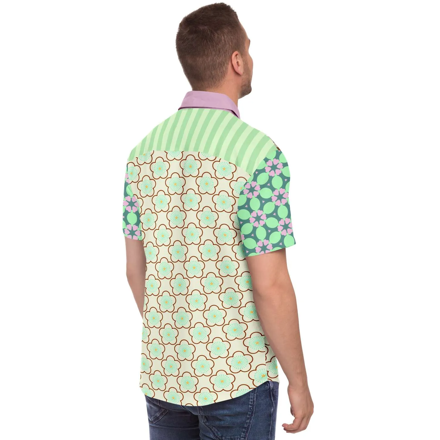 Melon Balls Short Sleeve Button Down Shirt