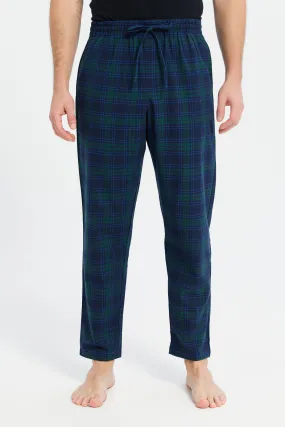 Men Navy Checkered Pyjama Bottom