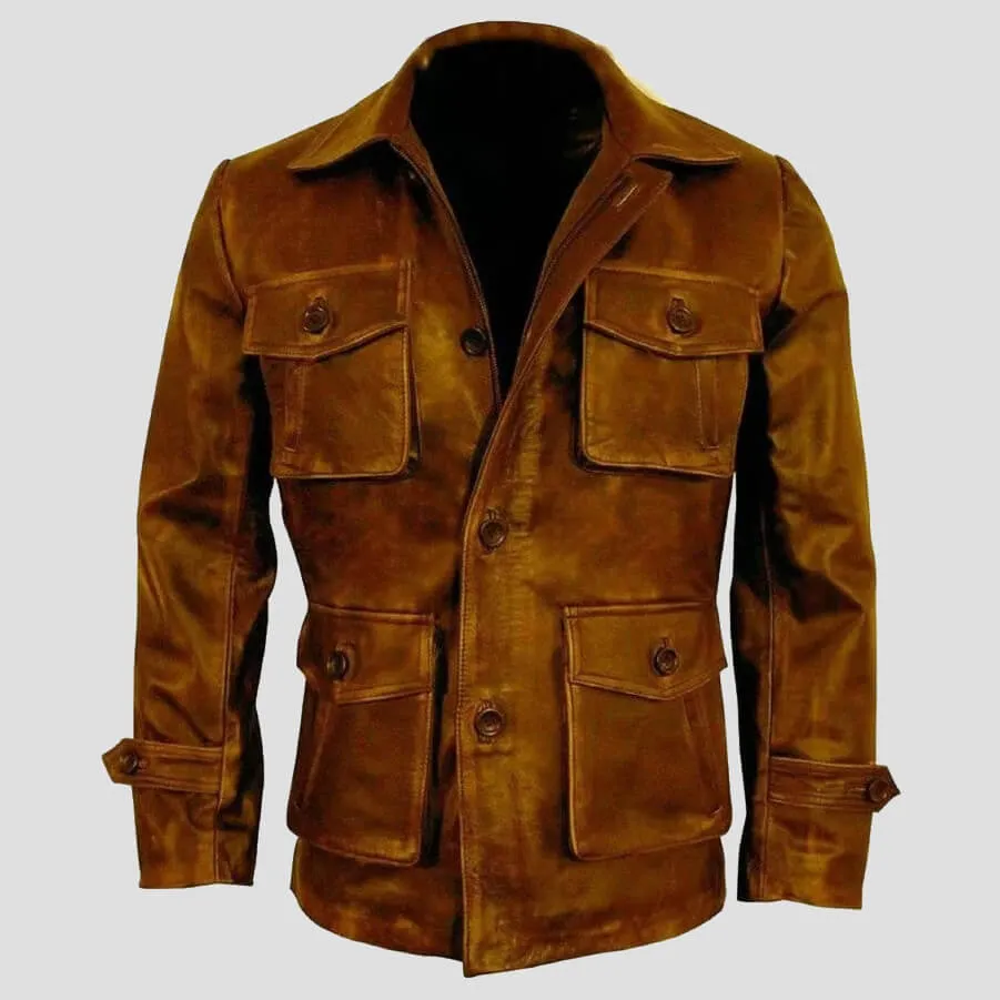 Men's Brown Suede Leather Jacket