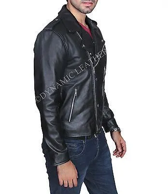 MEN'S DAVID BECKHAM SLIM FIT BLACK REAL LEATHER JACKET-BNWT