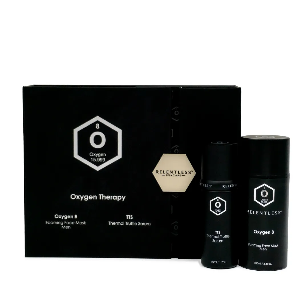 Men's Duo Skincare Set - Oxygen 8 Foaming Mask   Bio Serum | Relentless Skincare