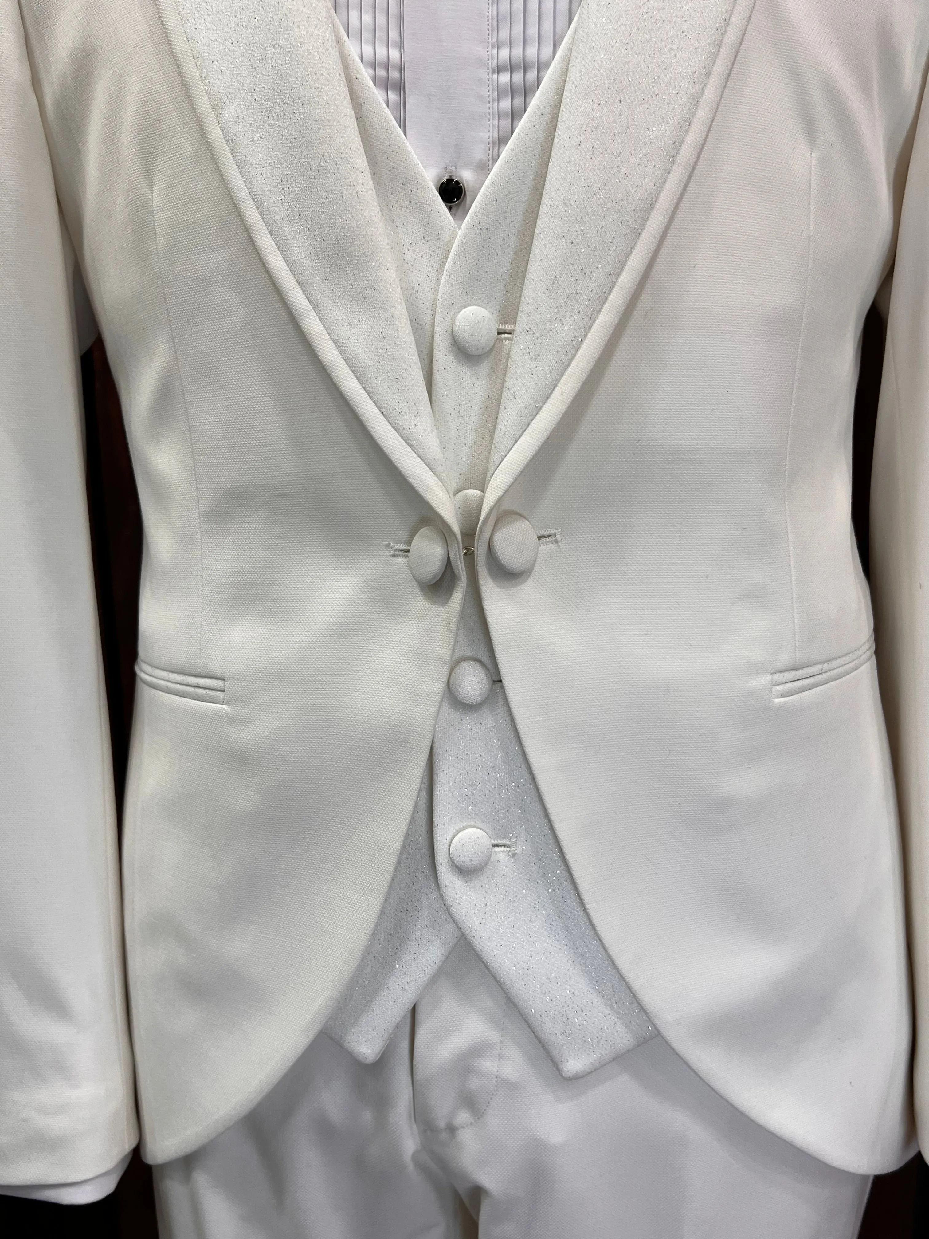 Mens Premium Slim Fit Off White Tuxedo