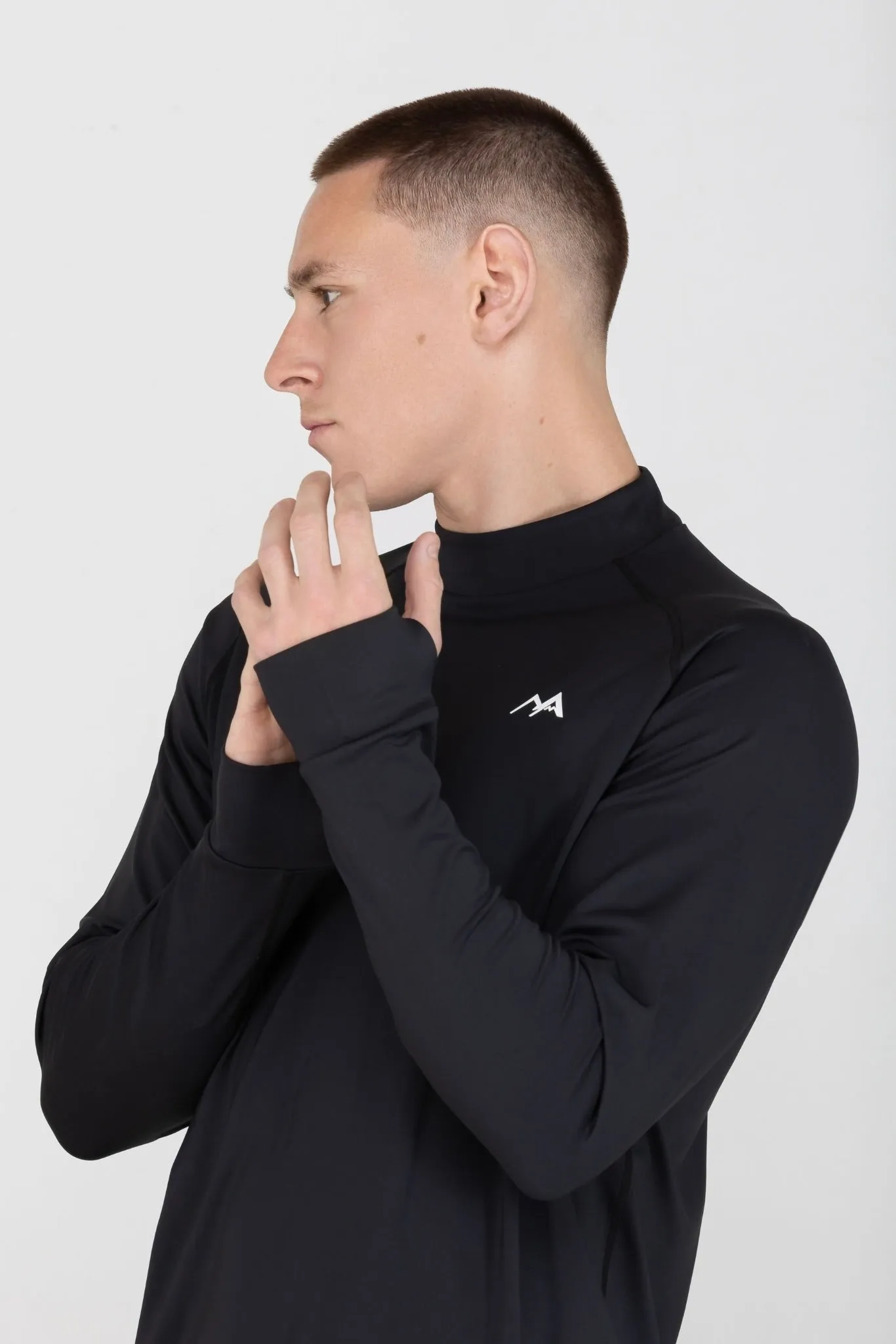 MEN'S THERMAL BASE LAYER TOP BLACK