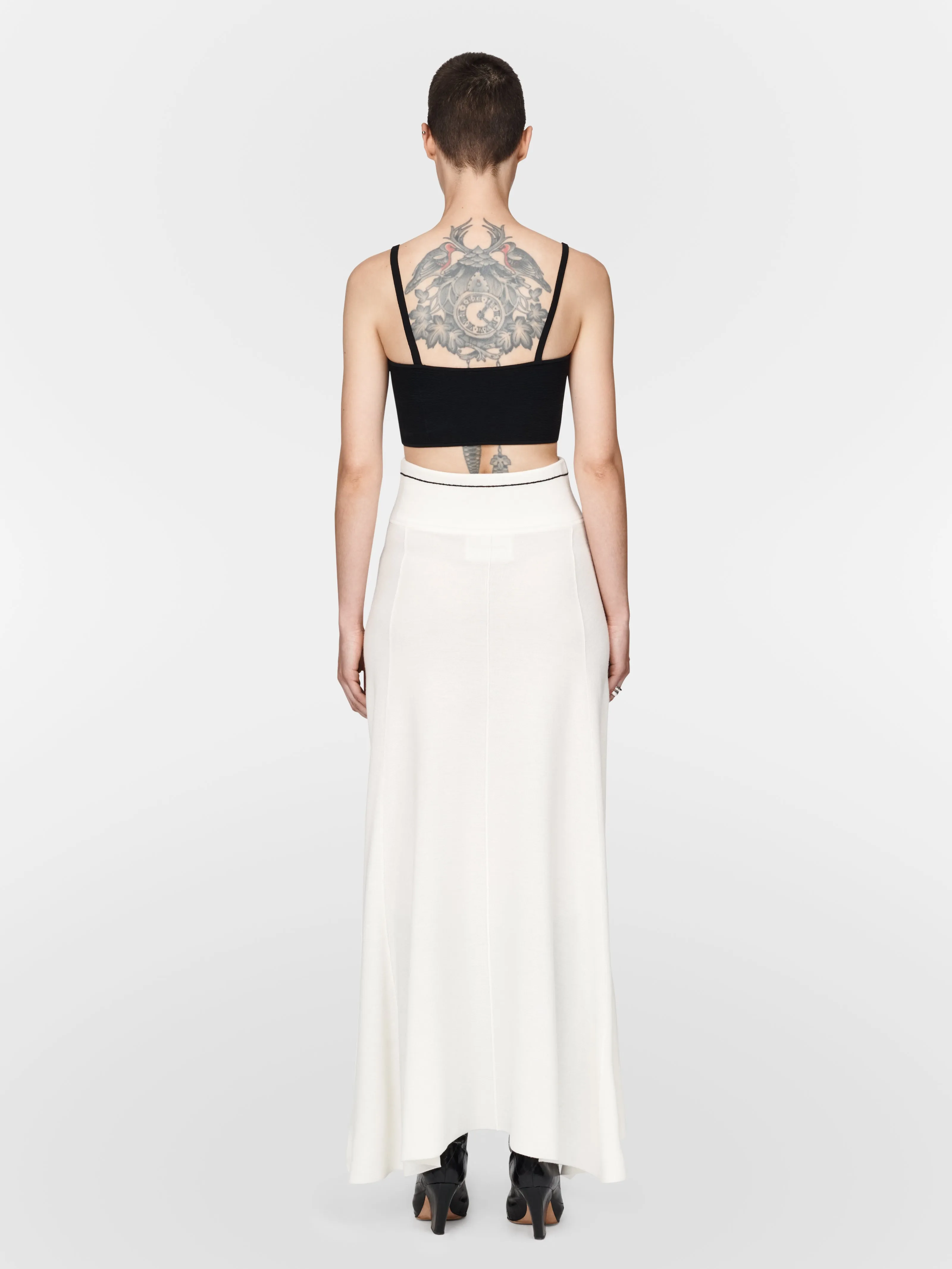 Midi Flare Skirt in Ivory