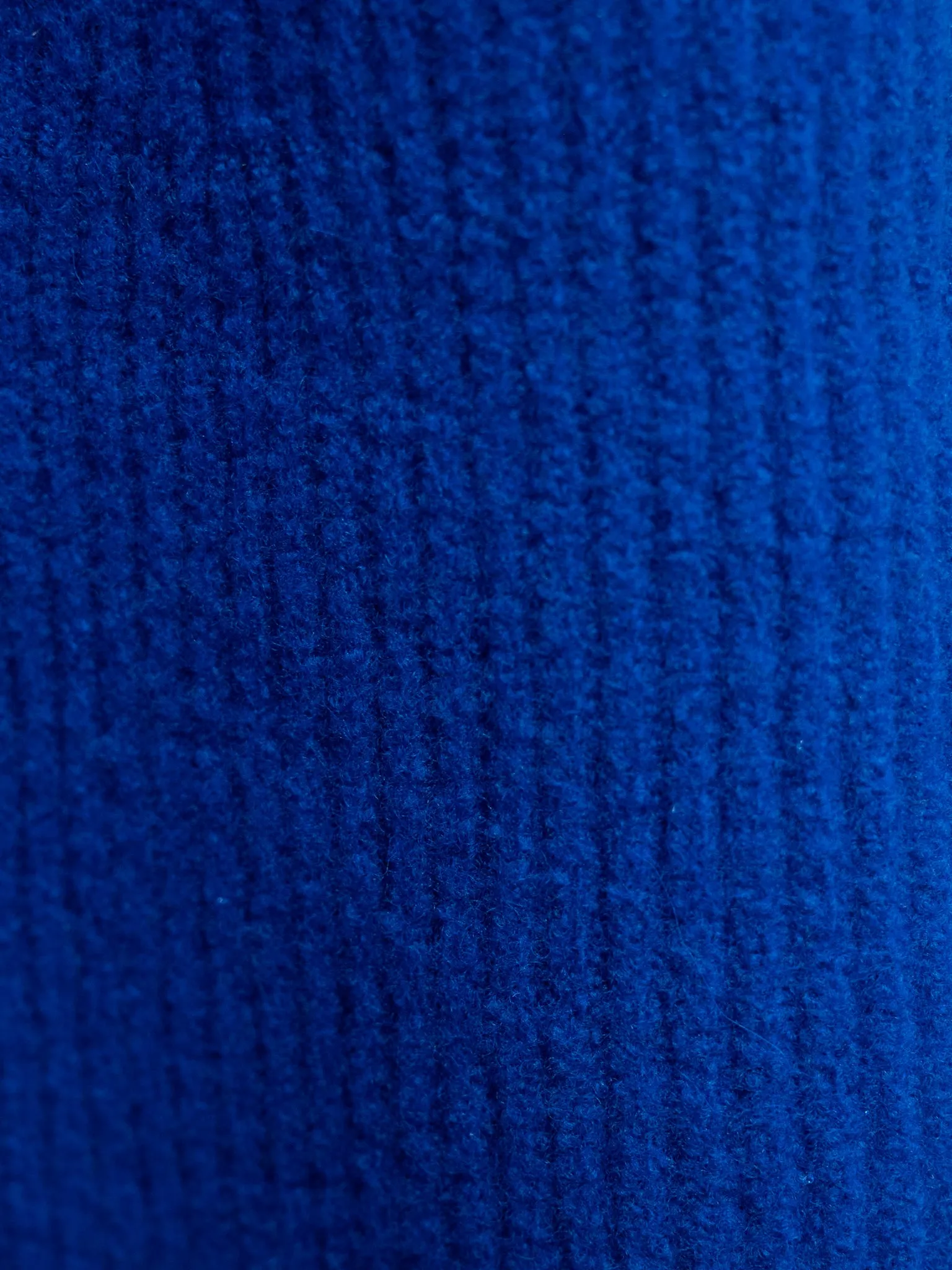 Milled French Merino Rib Knit Flare Skirt - Royal Blue