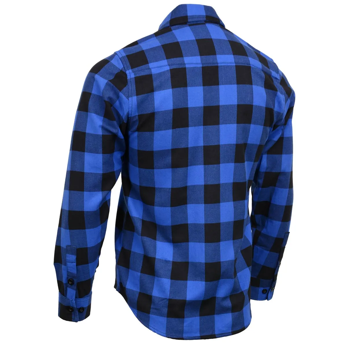 Milwaukee Leather MNG11634 Men's Black and Blue Flannel Plaid Long