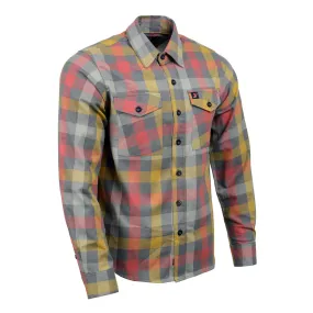 Milwaukee Leather MNG11661 Men's Gray and Red with Yellow Long Sleeve