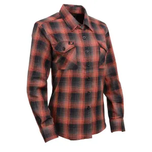 Milwaukee Leather MNG21607 Women's Casual Red and Black Long Sleeve Cotton Casual Flannel Shirt