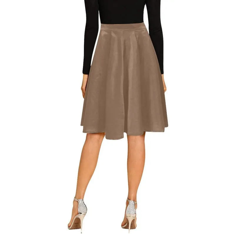 Mocha Melete Pleated Midi Skirt