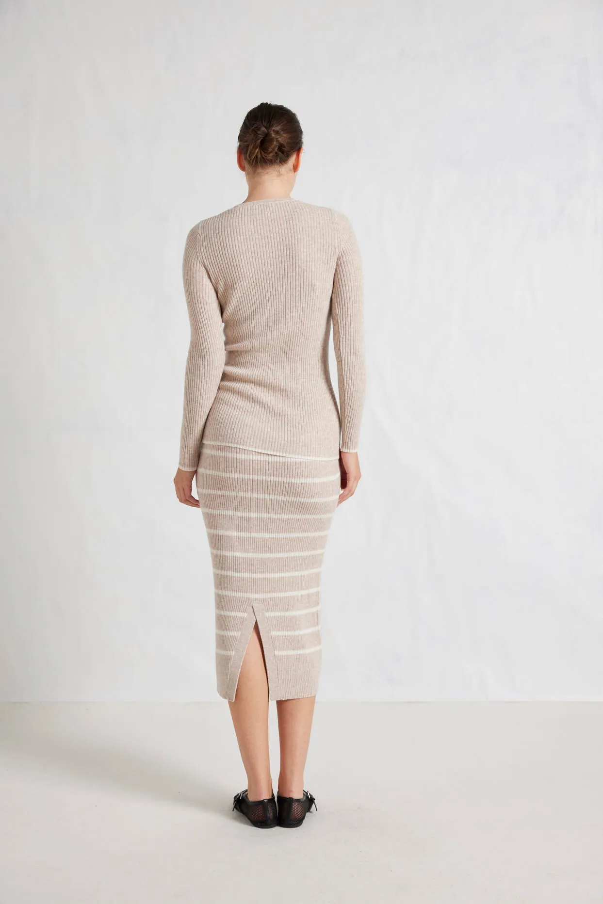 Mona Merino Skirt in Beige