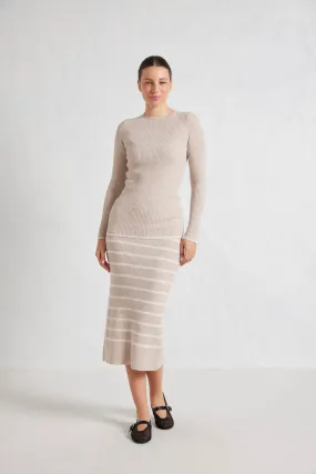 Mona Merino Skirt in Beige