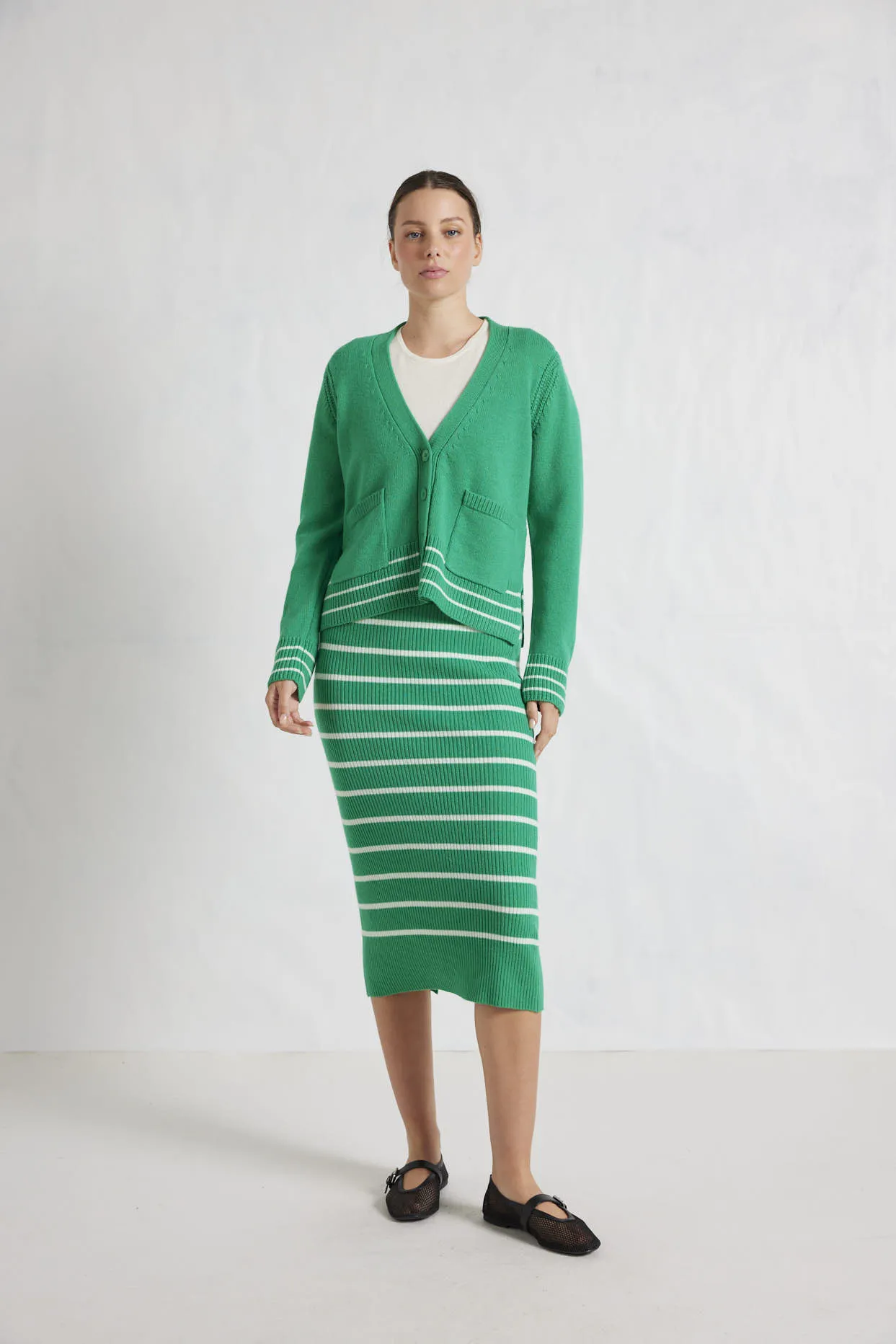 Mona Merino Skirt in Jade