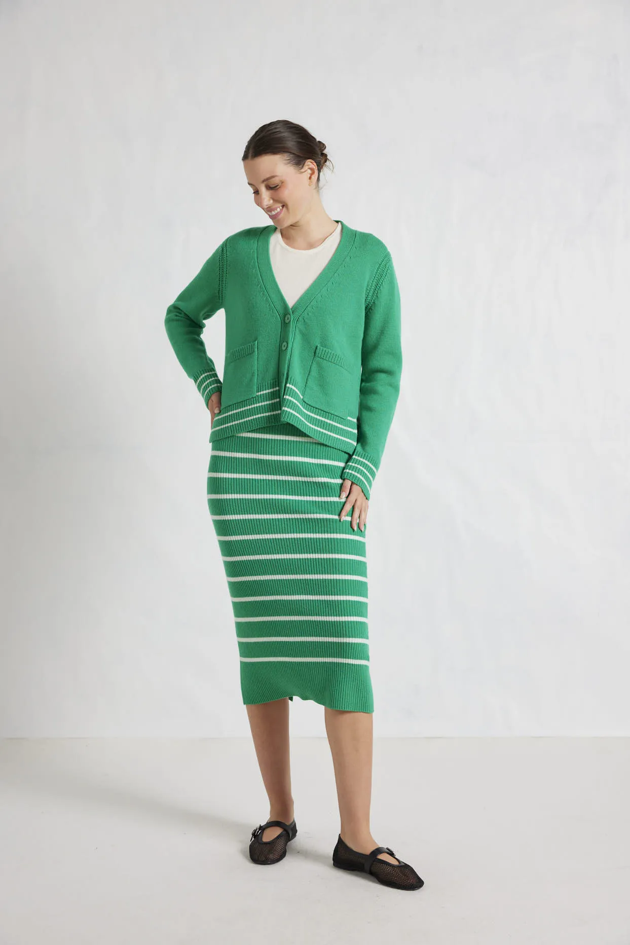 Mona Merino Skirt in Jade