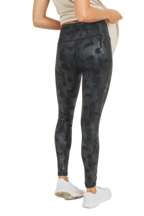 Mono B Camo Holographic Microdot Foil High Waist Leggings APH3037 Plus