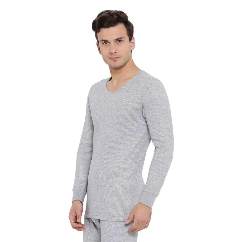 Monte Carlo Men Grey Round Neck Thermal Top