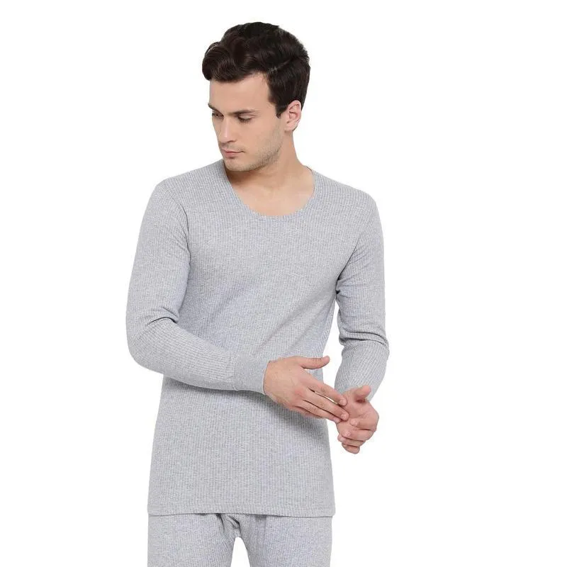 Monte Carlo Men Grey Round Neck Thermal Top