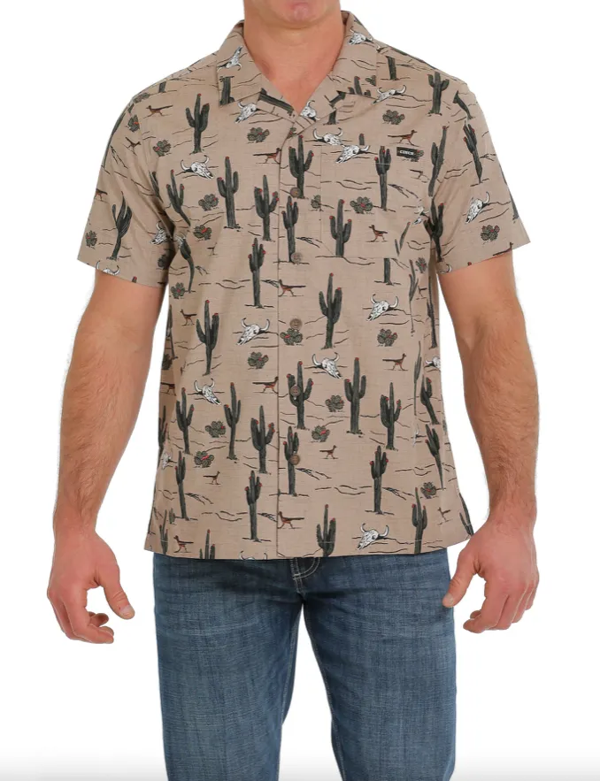 MTW1401023 - Cinch Men’s SS Camp  Button-Up Shirt- KHA