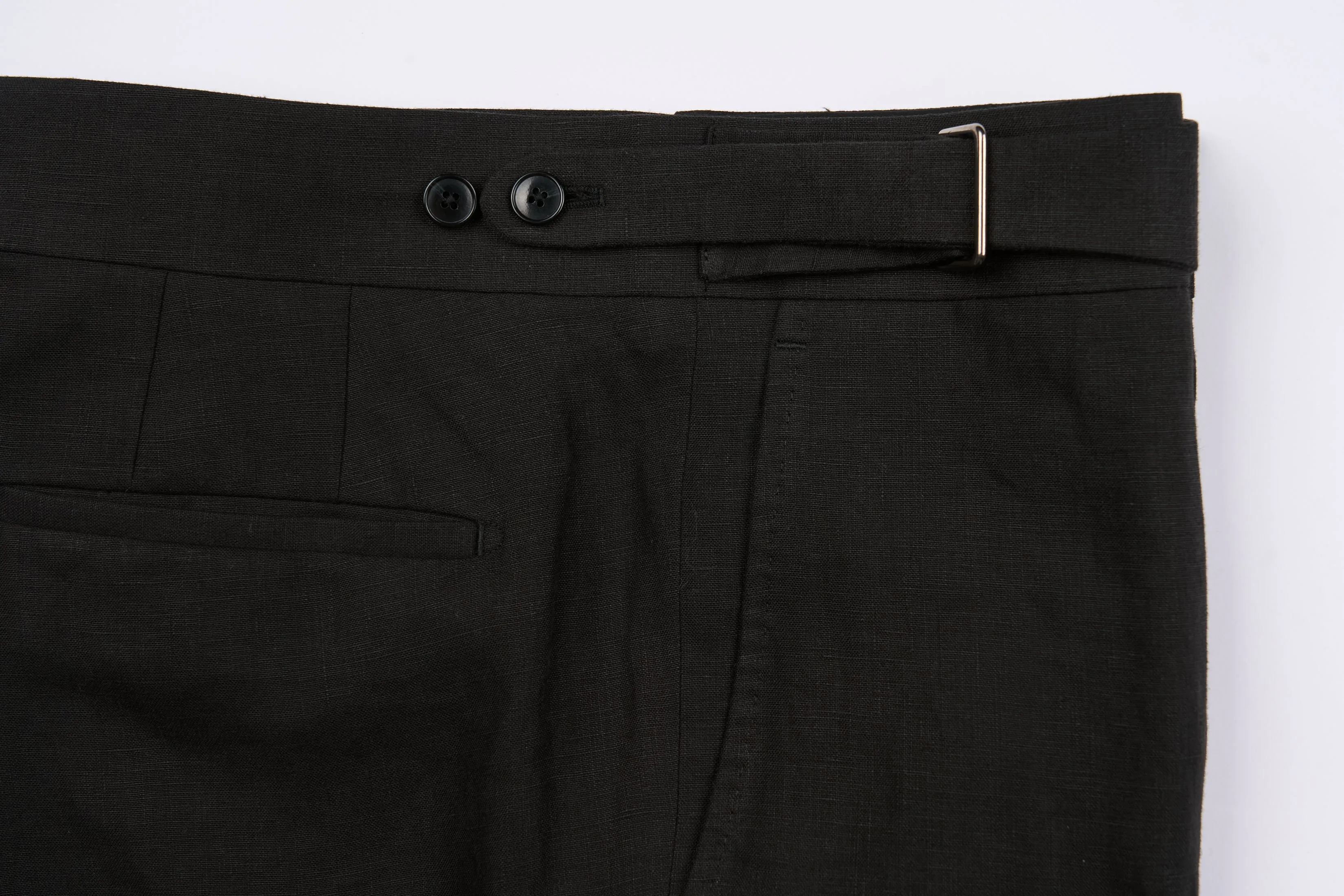 New SUITREVIEW Elmhurst Black Pure Linen DB Suit - Size 36R and 42S (Other Sizes Special Order)