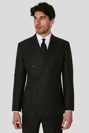 New SUITREVIEW Elmhurst Black Pure Linen DB Suit - Size 36R and 42S (Other Sizes Special Order)