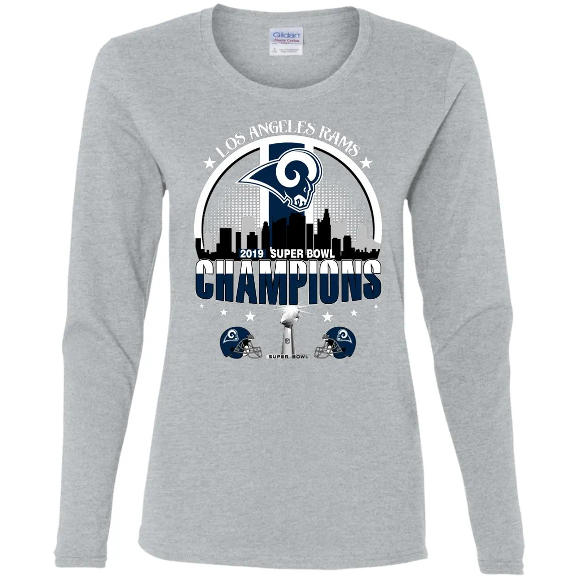 Nfl – Los Angeles Rams 2019 Super Bowl Champions Football Women Long Sleeve Shirt