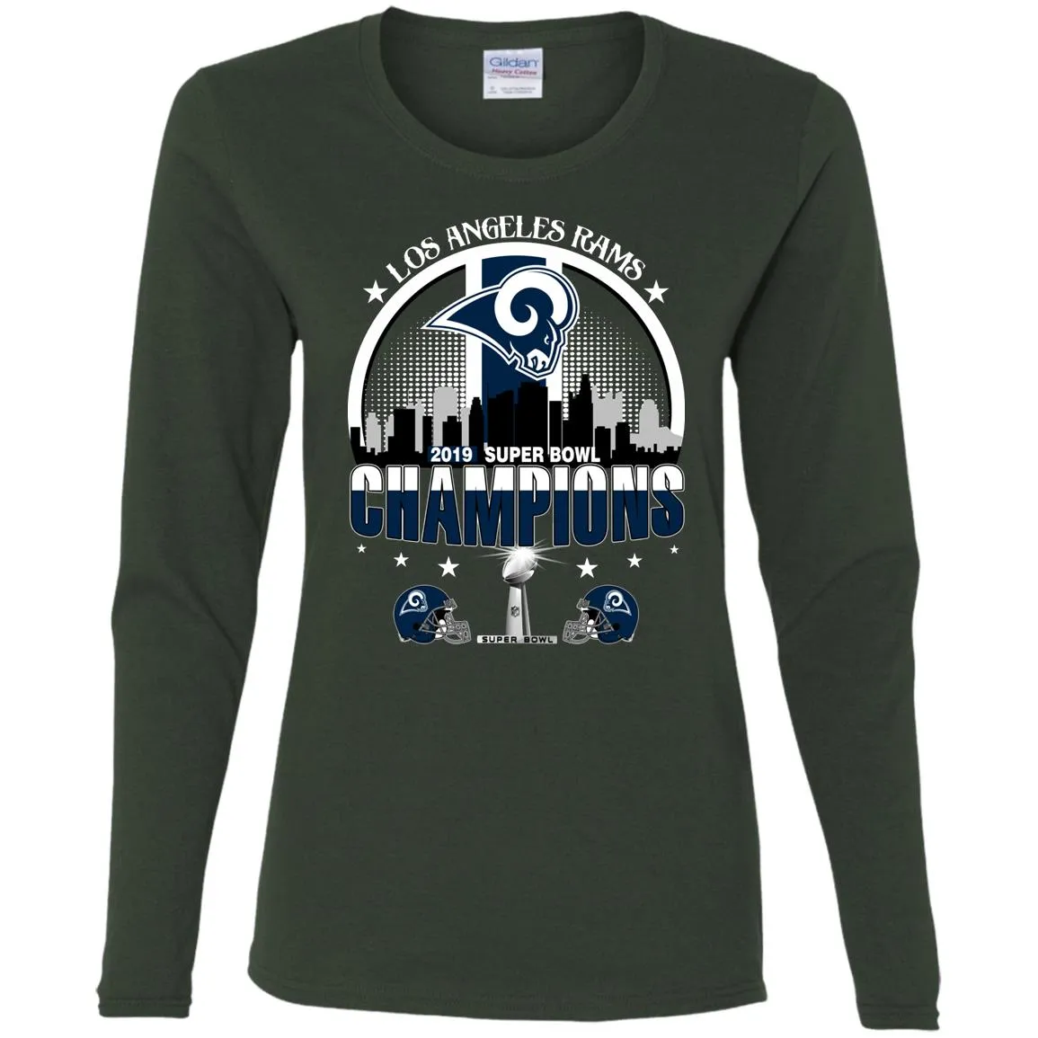 Nfl – Los Angeles Rams 2019 Super Bowl Champions Football Women Long Sleeve Shirt