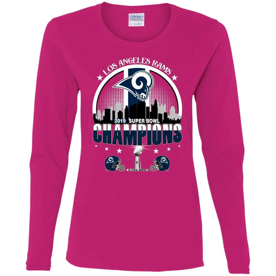 Nfl – Los Angeles Rams 2019 Super Bowl Champions Football Women Long Sleeve Shirt