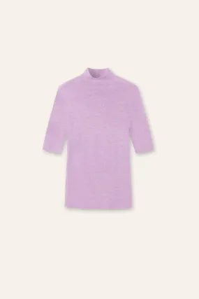 OLIVIA seamless mid-sleeves top (Lilac)