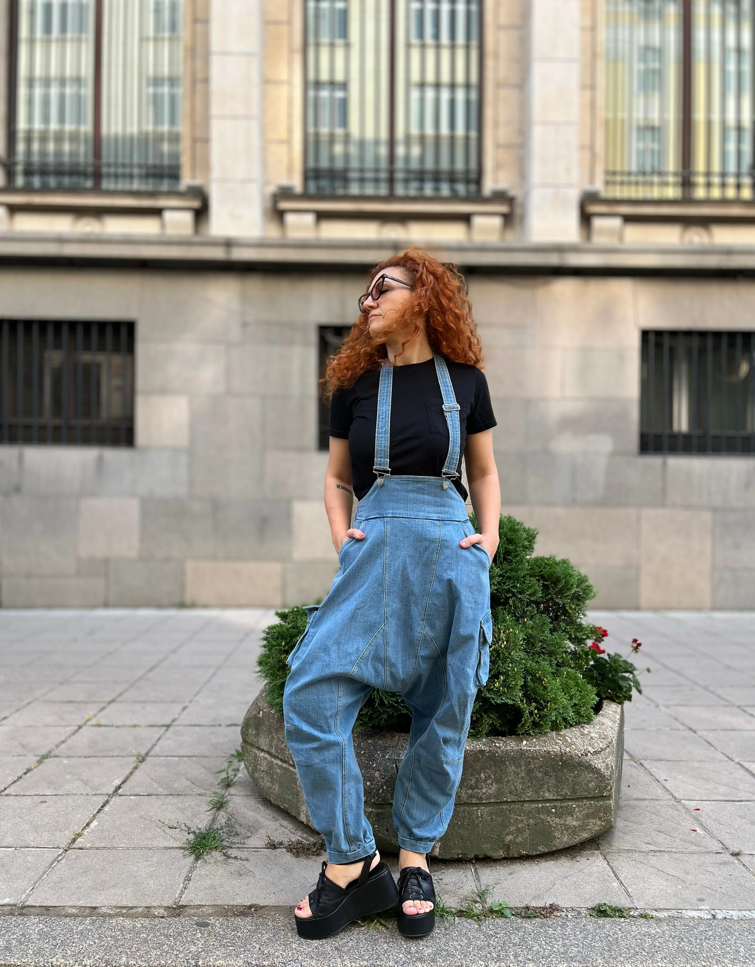 Oversize Light Denim Jumpsuit