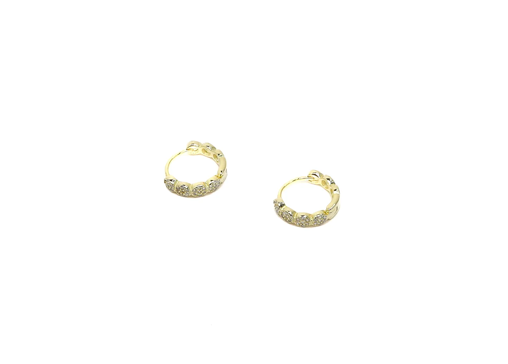 Pave Bubble Huggie Earrings