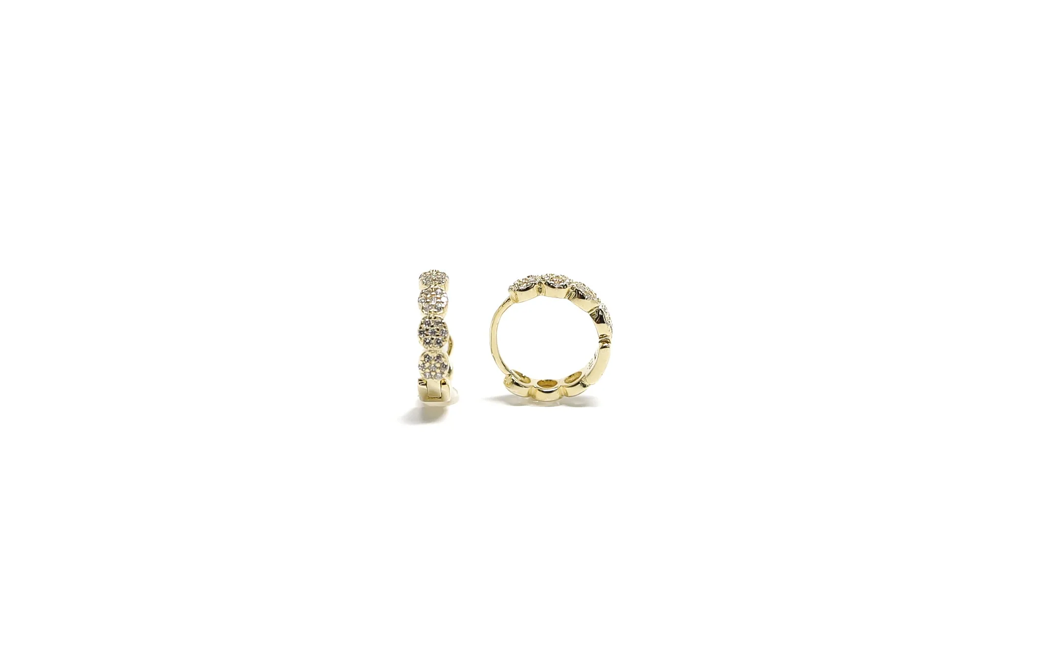 Pave Bubble Huggie Earrings