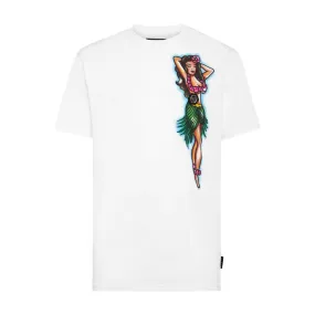 Philipp Plein Hawaii Print White T-Shirt