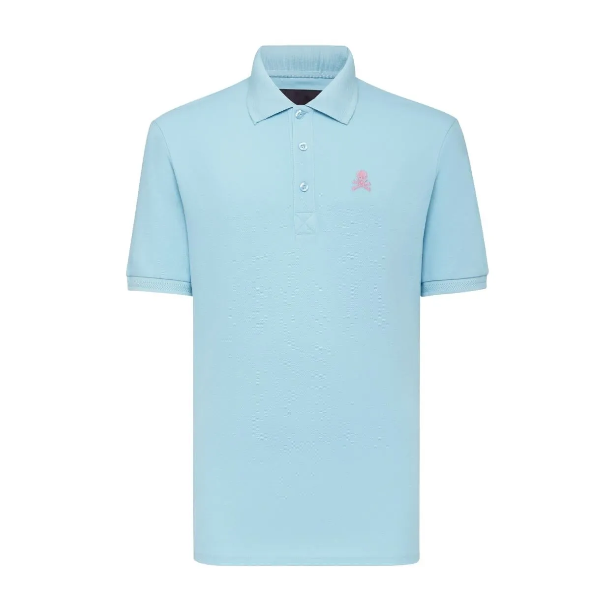 Philipp Plein Sky Blue SS Gothic Plein Polo Shirt